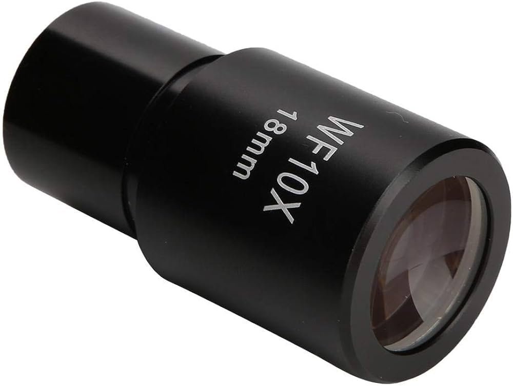 Eyepiece, WF10X/18mm Lenses Biological Microscope Wide-Angle Eyepiece Optical Lenses with Scale for Biological Microscopes