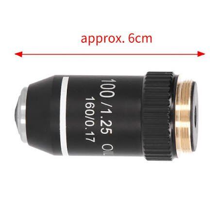 100X Microscope Objective Lens High Power 20.2mm Interface Magnification Lens for Microscope